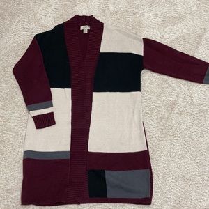 Loft long sweater jacket size medium petite